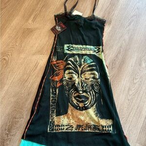 jean paul gaultier dress Classique Paris Black and Teal Dress